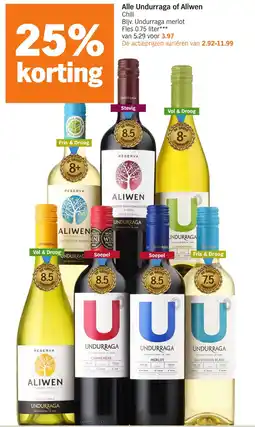 Albert Heijn Alle Undurraga of Aliwen aanbieding
