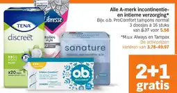 Albert Heijn Alle A-merk incontinentie- en intieme verzorging aanbieding