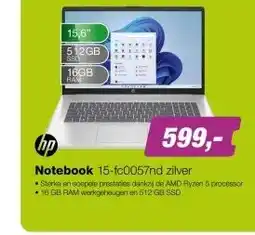 EP HP Notebook 15-fc0057nd Zilver aanbieding