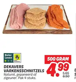 Dekamarkt Dekavers varkensschnitzels aanbieding