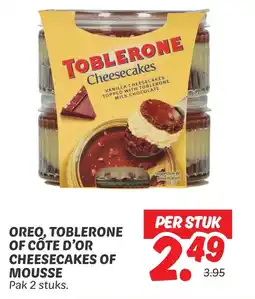 Dekamarkt Oreo toblerone of côte d'or cheesecakes of mousse aanbieding