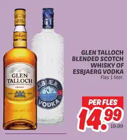 Dekamarkt Glen talloch blended scotch whisky of esbjaerg vodka aanbieding