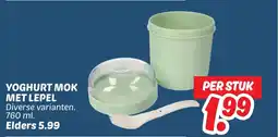 Dekamarkt Yoghurt mok met lepel aanbieding