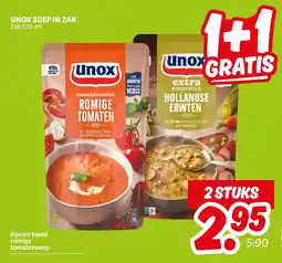 Dekamarkt Unox soep in zak aanbieding