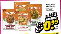 Hoogvliet Honig droge mix of soep aanbieding