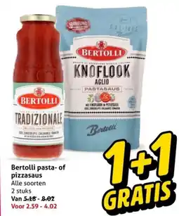 Hoogvliet Bertolli pasta of pizzasaus aanbieding