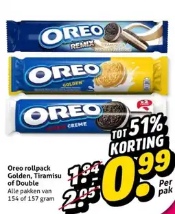 Hoogvliet Oreo rollpack Golden, Tiramisu of Double aanbieding