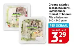 Hoogvliet Groene salades caesar, Italiaans, komkommer tomaat of boeren aanbieding