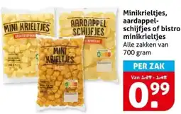 Hoogvliet Minikrieltjes, aardappel schijfjes of bistro minikrieltjes aanbieding