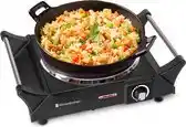 Bol.com KitchenBrothers Elektrische Kookplaat - 1 Pits - 1500W - Zwart aanbieding