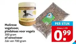 Hoogvliet Mullrose vogelvoer, pindakaas voor vogels of strooivoer aanbieding