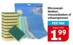 Hoogvliet Microvezel doeken, viscosedoeken of schuursponzen aanbieding