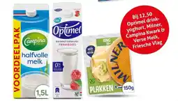 Hoogvliet Optimel drink, yoghurt, Milner, Campina Kwark & Verse Melk, Friesche Vlag aanbieding