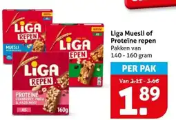 Hoogvliet Liga Muesli of Proteïne repen aanbieding