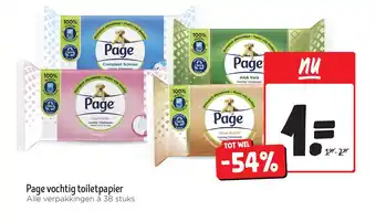 Page vochtig toiletpapier