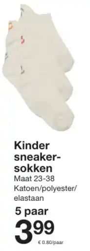 Zeeman Kinder sneaker sokken aanbieding