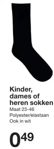 Zeeman Kinder, dames of heren sokken aanbieding