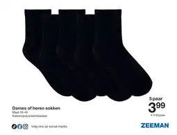 Zeeman Dames of heren sokken aanbieding