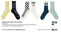 Zeeman Dames en heren fun sokken aanbieding