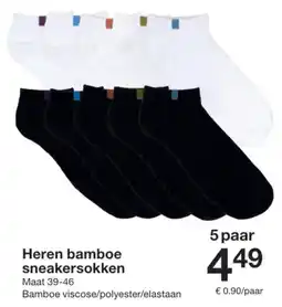 Zeeman Heren bamboe sneakersokken aanbieding