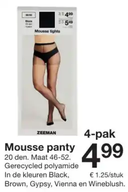 Zeeman Mousse panty aanbieding