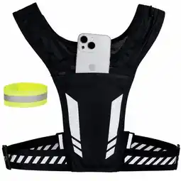 ANWB Jonska Reflecterend hardloopvest met opbergvakken Zwart aanbieding