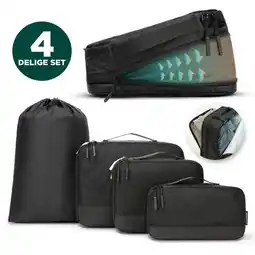 ANWB Remodius Packing Cubes Set 4-delig met Compressie Zwart aanbieding