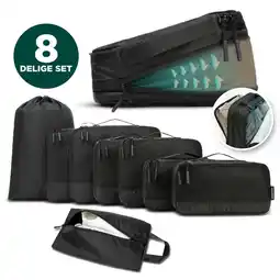 ANWB Remodius Packing Cubes Set 8-delig met Compressie Zwart aanbieding