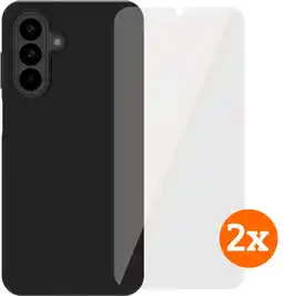 Coolblue BlueBuilt Samsung Galaxy A26 Back Cover Zwart + Screenprotector Glas Duo Pack aanbieding
