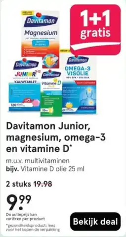 Etos Davitamon Junior, magnesium, omega 3 en vitamine D aanbieding