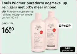 Etos Louis Widmer purederm oogmake up reinigers met 50% meer inhoud aanbieding