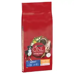 Zooplus 2x12kg Medium/Maxi Adult Kip Purina ONE Hondenvoer aanbieding