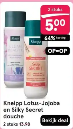 Etos Kneipp Lotus Jojoba en Silky Secret douche aanbieding