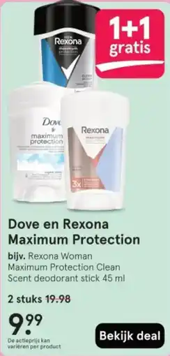 Etos Dove en Rexona Maximum Protection aanbieding