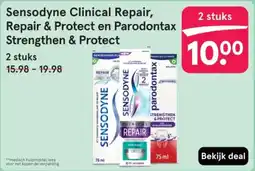 Etos Sensodyne Clinical Repair, Repair & Protect en Parodontax Strengthen & Protect aanbieding
