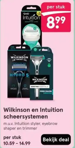 Etos Wilkinson en Intuition scheersystemen aanbieding