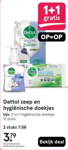 Etos Dettol zeep en hygiënische doekjes aanbieding