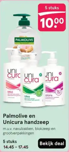 Etos Palmolive en Unicura handzeep aanbieding