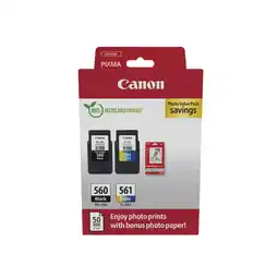 MediaMarkt Canon Pg-560/cl-561 + 50-pack Fotopapier Multicolor aanbieding