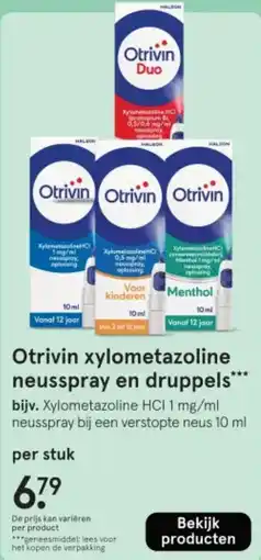 Etos Otrivin xylometazoline neusspray en druppels aanbieding