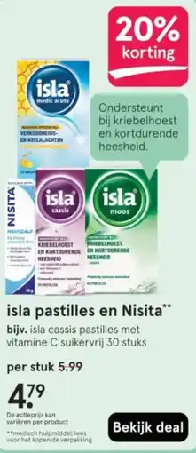 Etos Isla pastilles en nisita aanbieding