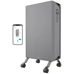 MediaMarkt Duux Edge Smart Olie Radiator 2000w Gray Oliegevulde Kachel Wit aanbieding