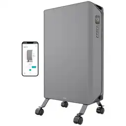 MediaMarkt Duux Edge Smart Olie Radiator 2000w Gray Oliegevulde Kachel Wit aanbieding