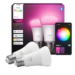 MediaMarkt Philips Hue Led A67 Bulb Wit En Gekleurd Licht E27 Fitting 2-pack Slimme Ledlamp aanbieding