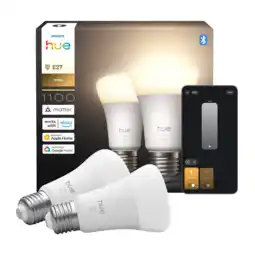 MediaMarkt Philips Hue Led A60 Warm Wit Licht E27 Fitting 2-pack Slimme Ledlamp aanbieding