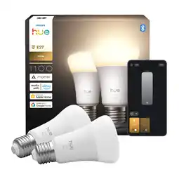 MediaMarkt Philips Hue Led A60 Warm Wit Licht E27 Fitting 2-pack Slimme Ledlamp aanbieding