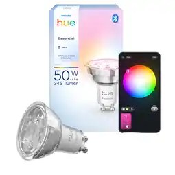 MediaMarkt Philips Hue Essential Led Gu10 Spotlight Wit En Gekleurd Licht Slimme Ledlamp aanbieding
