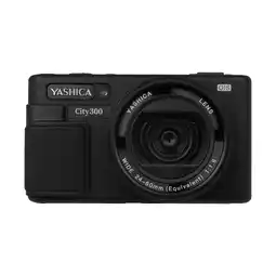 MediaMarkt Yashica City 300 Black Incl. Quickflash Mini Camera Flash (50mp) Compactcamera Zwart aanbieding