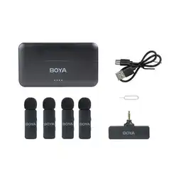 MediaMarkt Boya By-v4 - 2.4ghz Four-channel Wireless Mic With 3.5mm Trs Plug Microfoon Zwart aanbieding