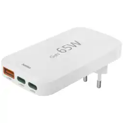 MediaMarkt Hama Snellader 2x Usb-c 1x Usb-a Pd 65 W Inklapbaar Wit Thuislader aanbieding